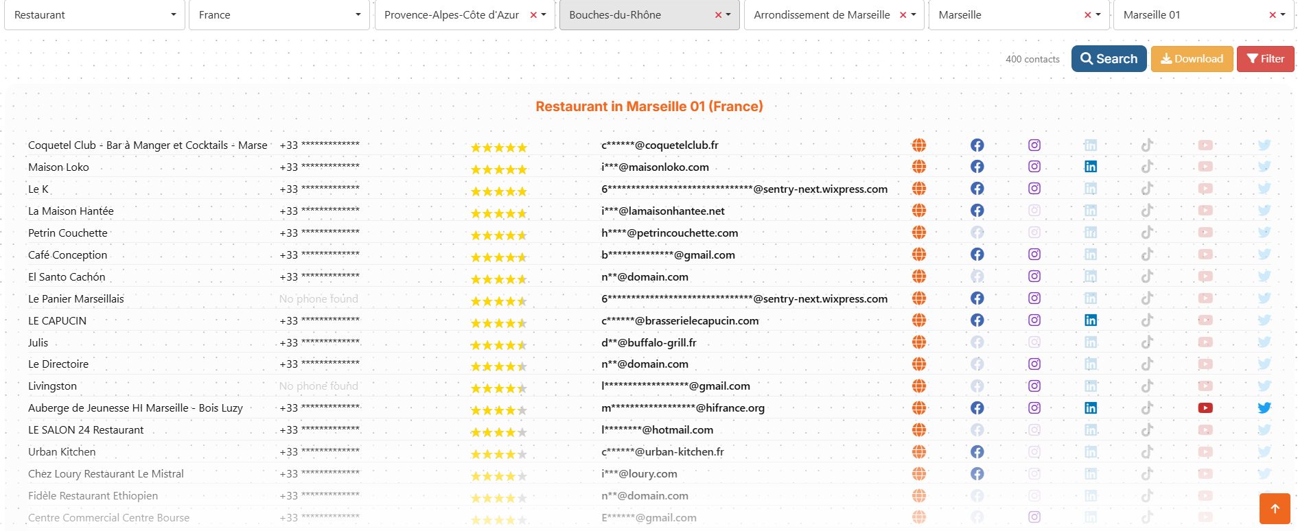 Illustration of intelligent search feature